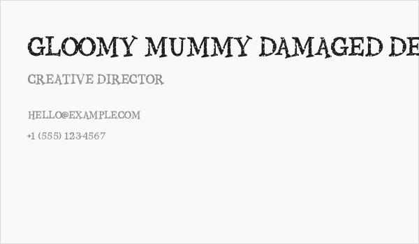 Gloomy Mummy Damaged Demo Business Card