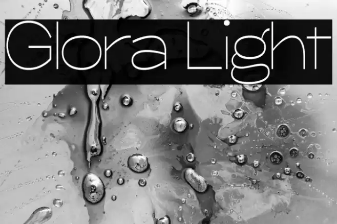 Glora Light Font examples