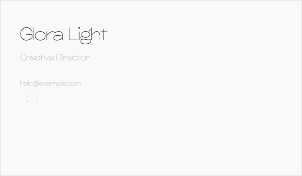 Glora Light Business Card