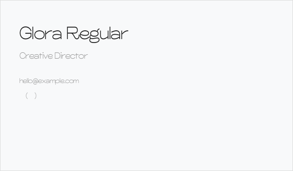 Glora Regular Business Card
