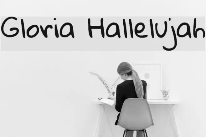 Gloria Hallelujah Font examples