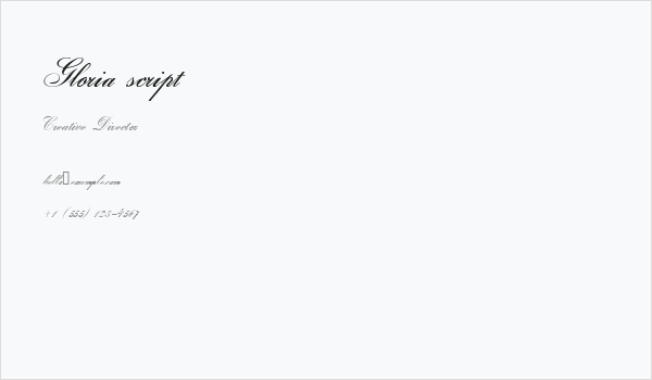 Gloria script Business Card