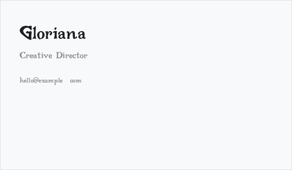 Gloriana Business Card