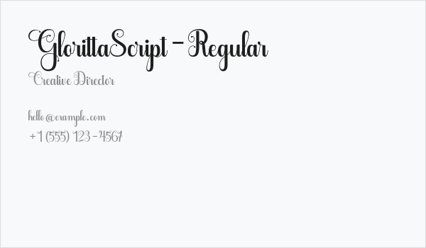 GlorittaScript-Regular Business Card