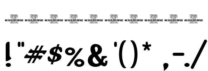 Gloriz Vintage PERSONAL USE Regular Font OTHER CHARS