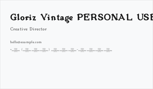 Gloriz Vintage PERSONAL USE Regular Business Card