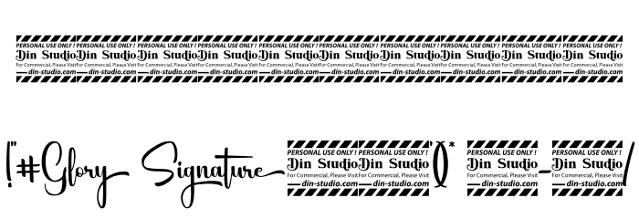 Glory Signature Personal Use Font OTHER CHARS