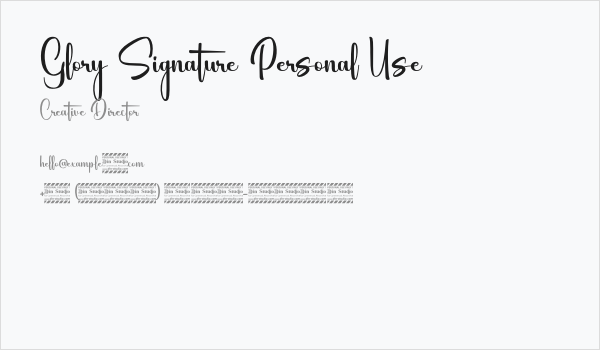 Glory Signature Personal Use Business Card