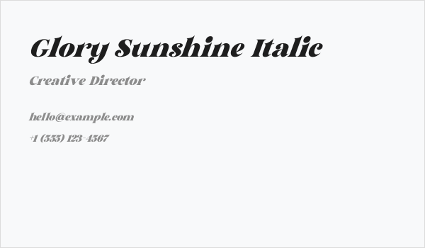 Glory Sunshine Italic Business Card