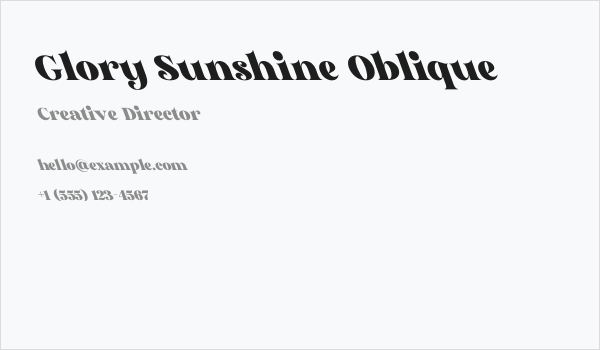 Glory Sunshine Oblique Business Card