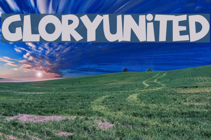 GloryUnited Font examples