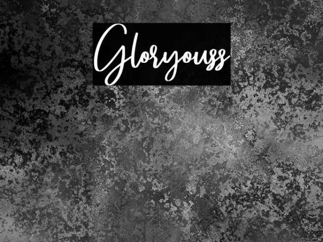 Gloryouss Font examples