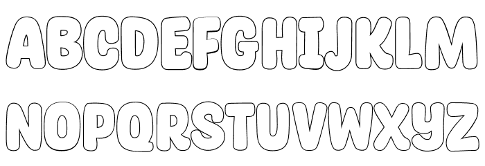 Glossy Sheen Outline Font Litere mici