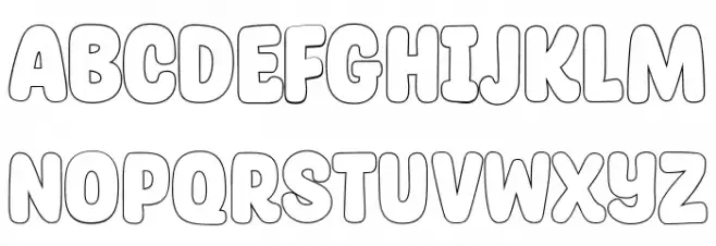 Glossy Sheen Outline Font Litere mici