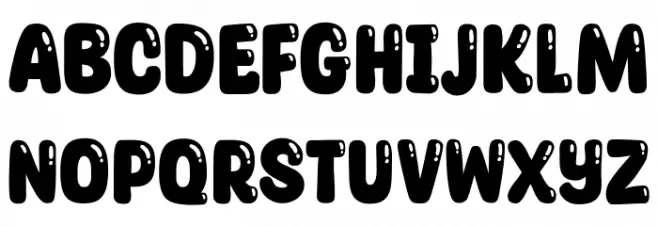 Glossy Sheen Shine Schriftart Groß