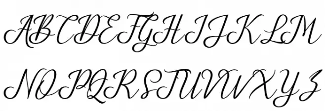Glossy フォント 大文字