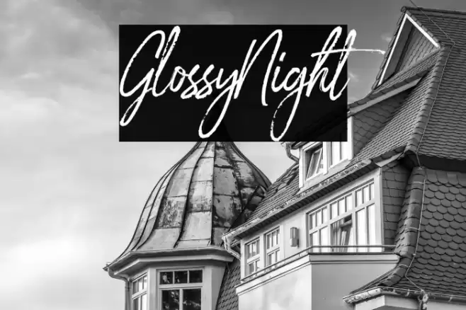 GlossyNight Font examples