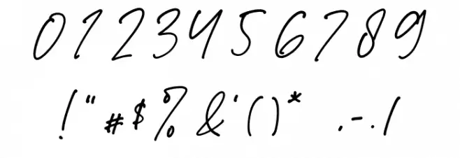 Gloved Font OTHER CHARS