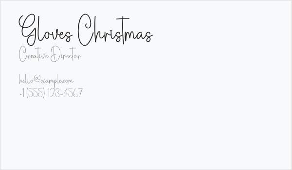 Gloves Christmas Business Card