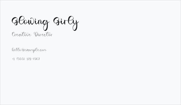 Glowing Girly Business Card