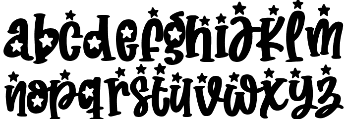 Glowing Star Cute Font LOWERCASE