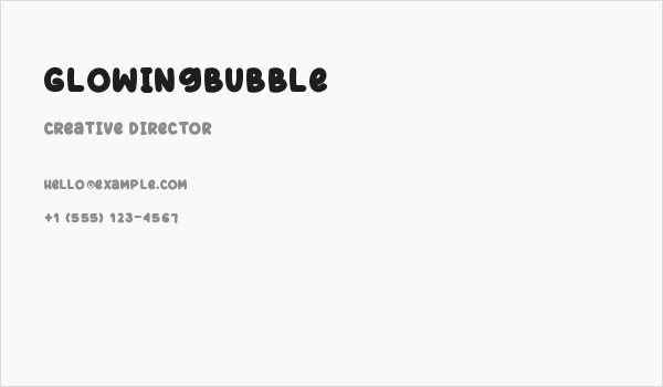 GlowingBubble Business Card