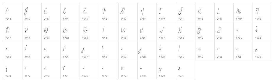 Glowyts Free Regular Character Map