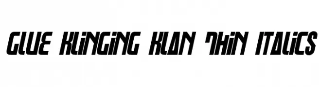 Glue Klinging Klan Thin Italics  नि: शुल्क फ़ॉन्ट्स डाउनलोड