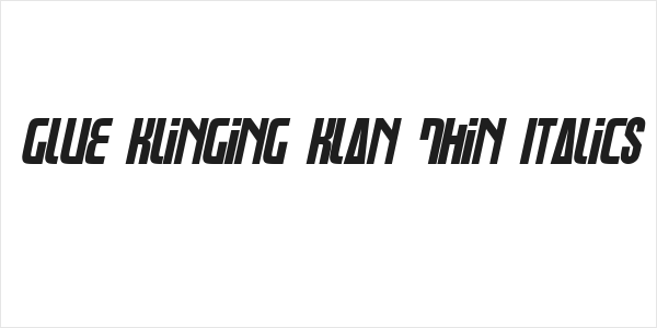 Glue Klinging Klan Thin Italics Logo
