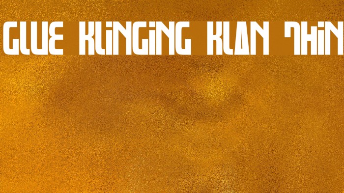 Glue Klinging Klan Thin Schriftart examples
