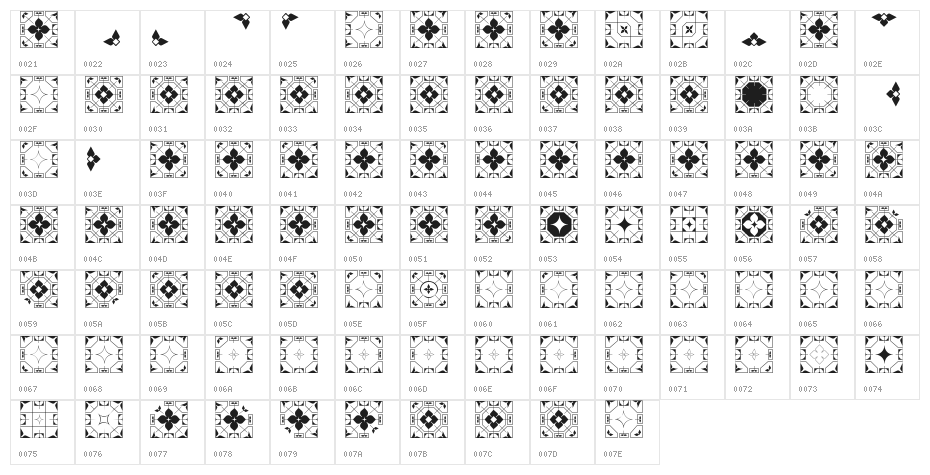 GlukFrames06 Character Map