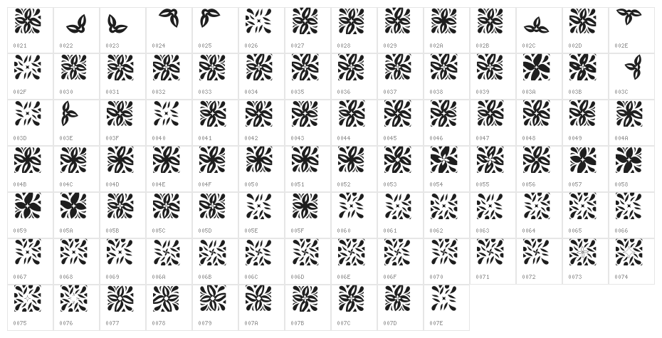 GlukFrames07 Character Map