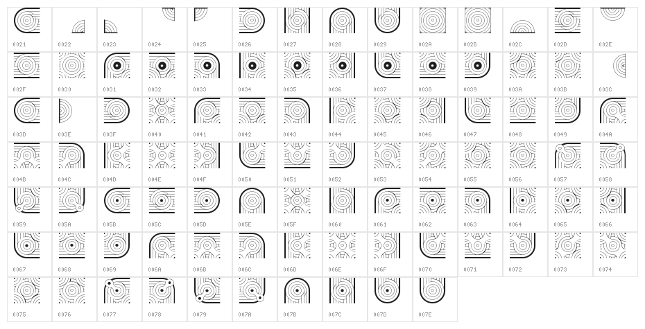 GlukFramesM7CAzure Character Map