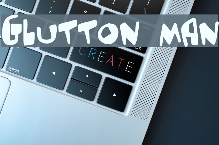 Glutton man Font examples
