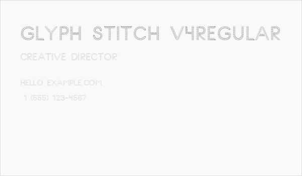 Glyph Stitch v4Regular Business Card