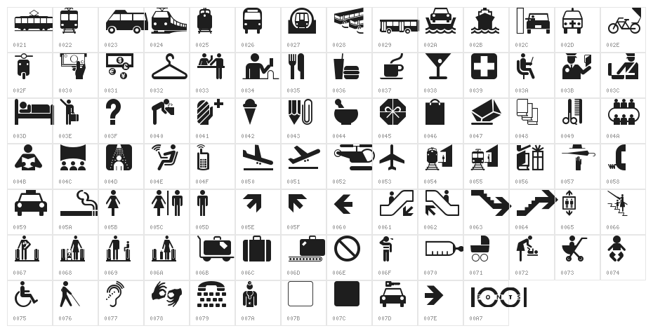 GlyphyxOneNF Character Map