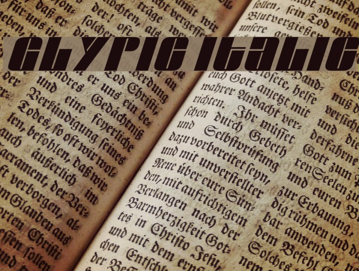 Glypic Italic Font examples