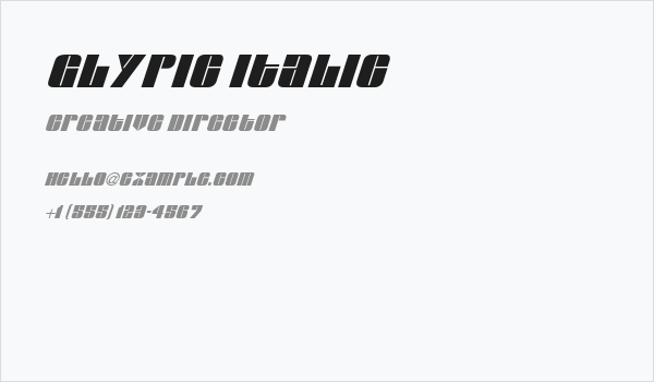Glypic Italic Business Card