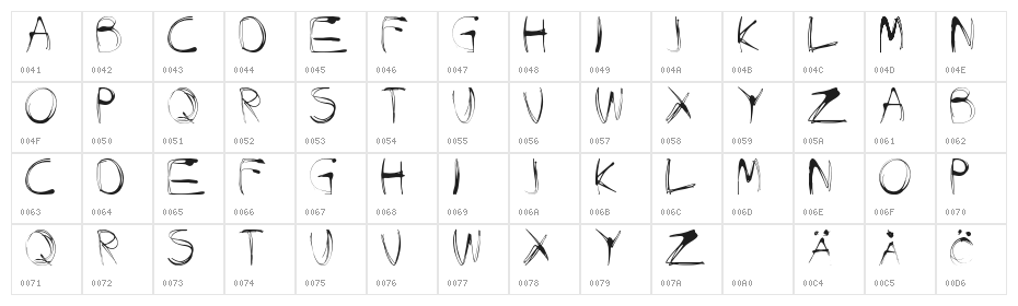 glow-carro-danish-spiik Character Map