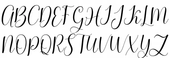 glowingscript फ़ॉन्ट अपरकेस