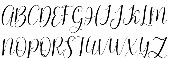 glowingscript फ़ॉन्ट अपरकेस