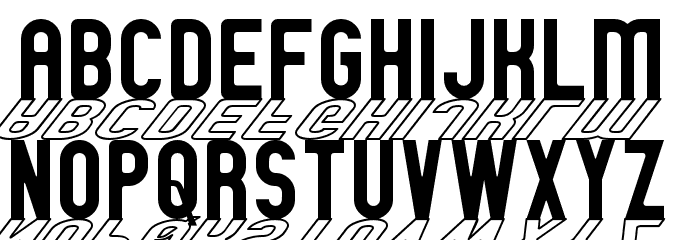 GM Exp Shadow outline Font LOWERCASE