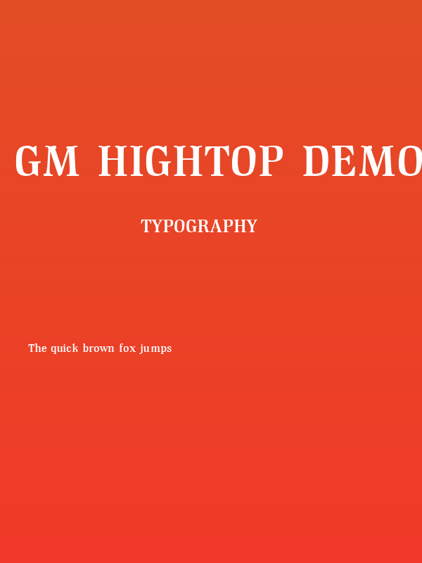 GM Hightop Demoversion Poster