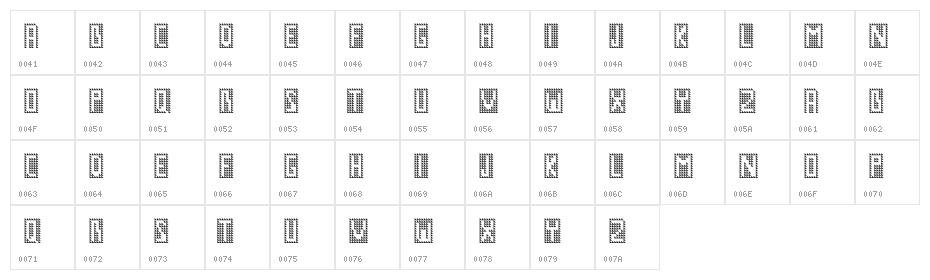 GM No1 Regular Character Map