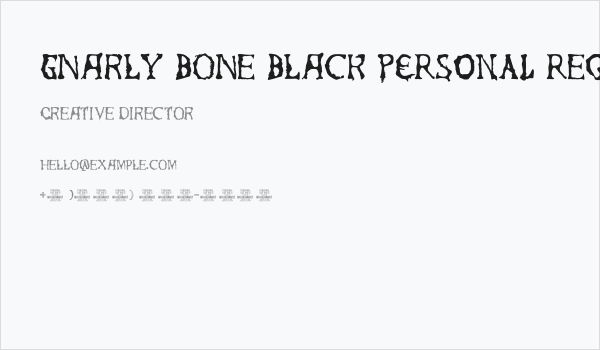 Gnarly Bone Black PERSONAL Regular Business Card