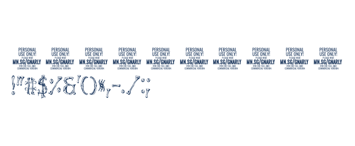 Gnarly Bone PERSONAL USE Regular Other Characters