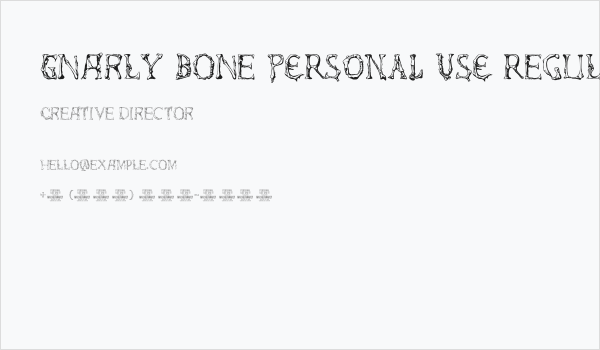 Gnarly Bone PERSONAL USE Regular Business Card
