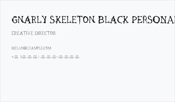 Gnarly Skeleton Black PERSONAL Regular Business Card