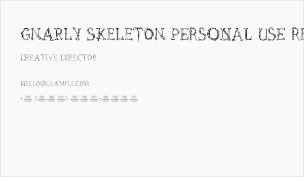 Gnarly Skeleton PERSONAL USE Regular Business Card