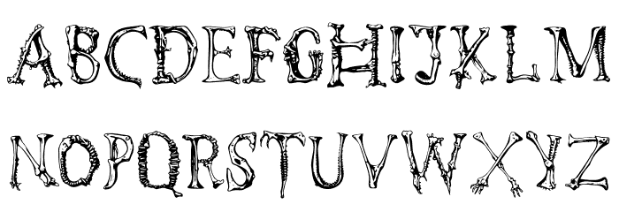 Gnarly Skeleton PERSONAL USE Regular Font LOWERCASE